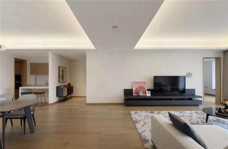 优雅清朗的 300㎡平层公寓设计-3