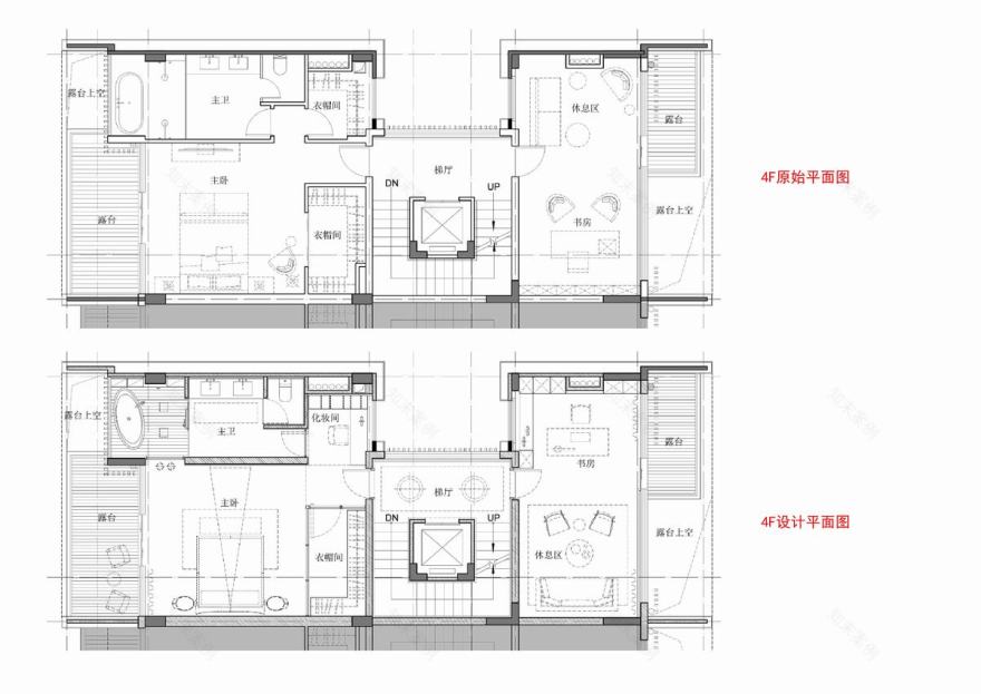 【李玮珉】深圳汉京九榕台丨顶层复式&别墅&庭院设计方案+实景+软装方案-55