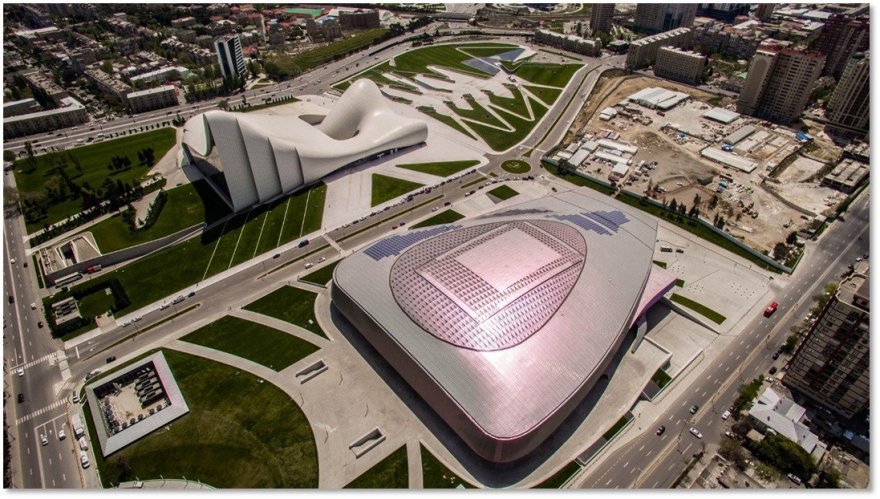 阿塞拜疆巴库会议中心,铝质墙面呈现自然质感-1