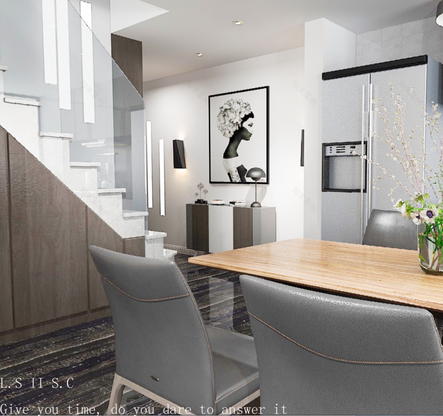 黑白调和的空间艺术——极简别墅设计-13