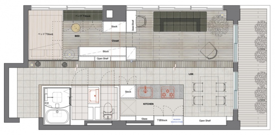 东京 Magome 街区一居室公寓设计丨日本东京丨moss. | Takeshi Shima-36