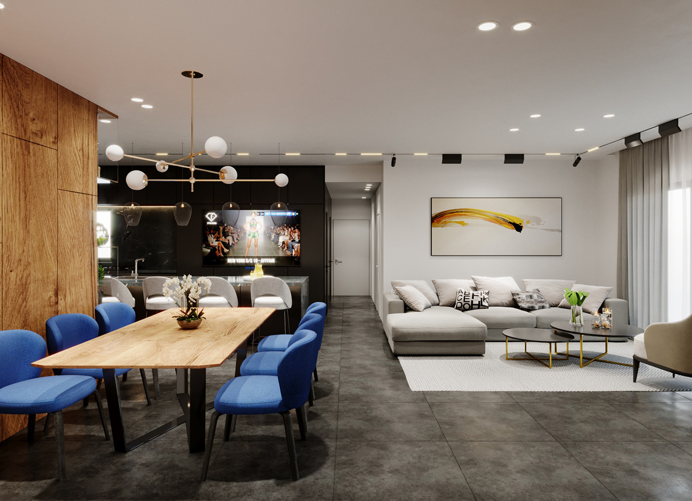 开放式厨房客厅设计 | 优点与缺点-2