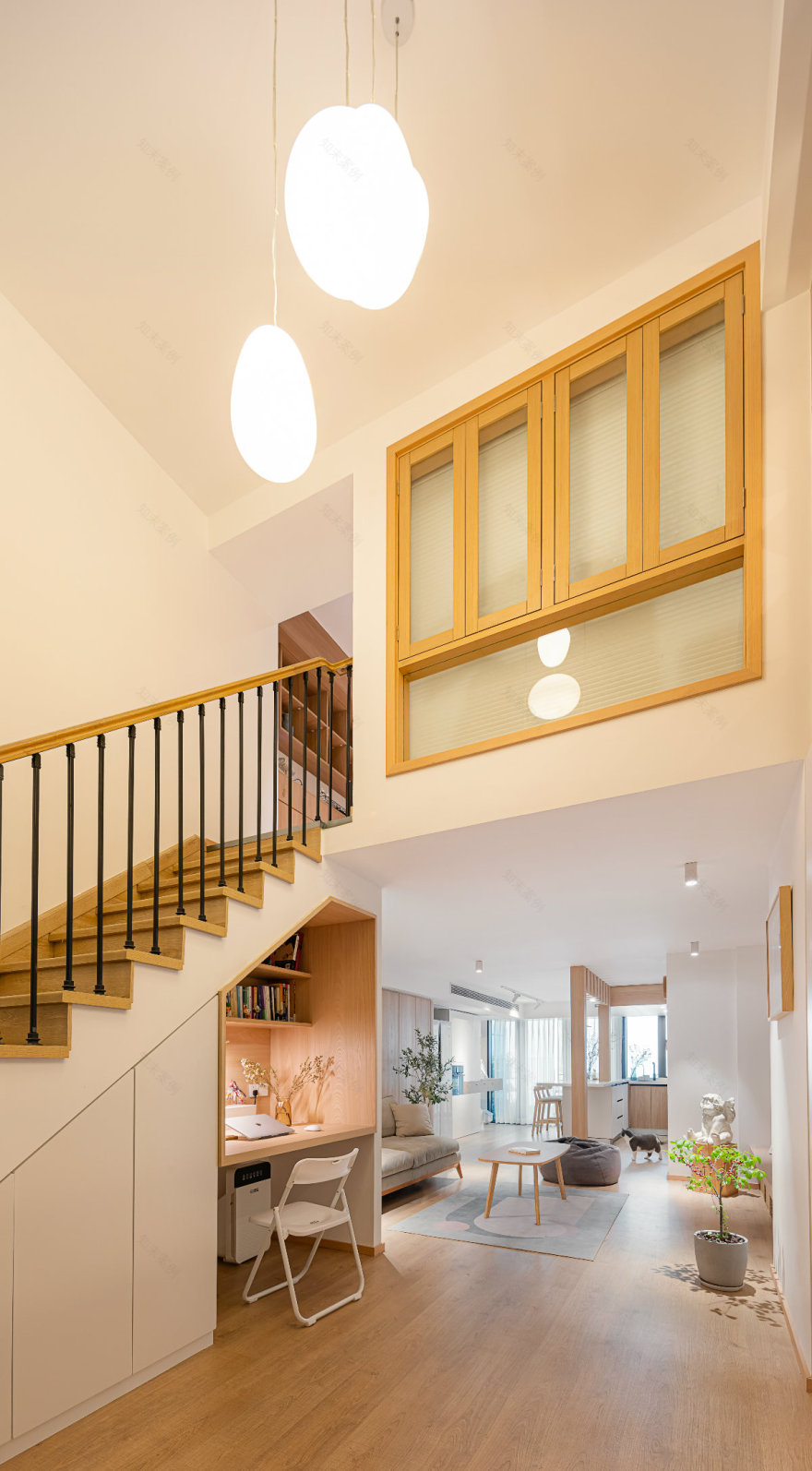 日式风格的两人两猫,loft公寓设计-51