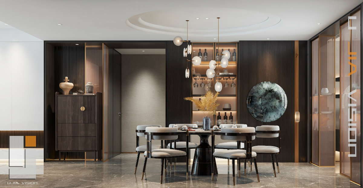 U JIA VISION│室内住宅表现-新中式-1