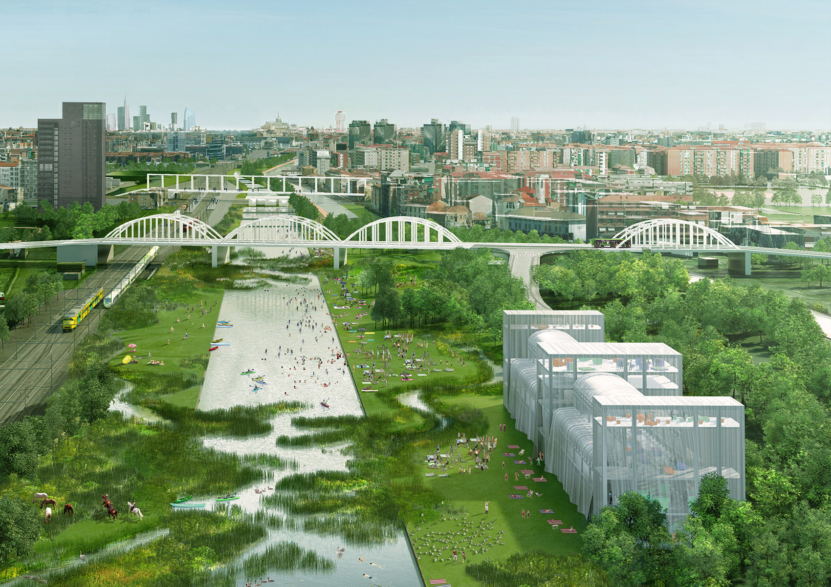 OMA和Laboratorio Permanente事务所赢得米兰Scalo Farini规划设计竞赛/应对都市规模下的气候变化和污染问题，使米兰的生态环境重获生机-38
