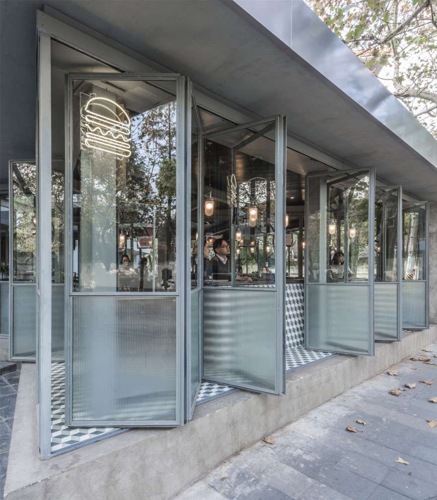 复古美式汉堡店,打破内外边界-1