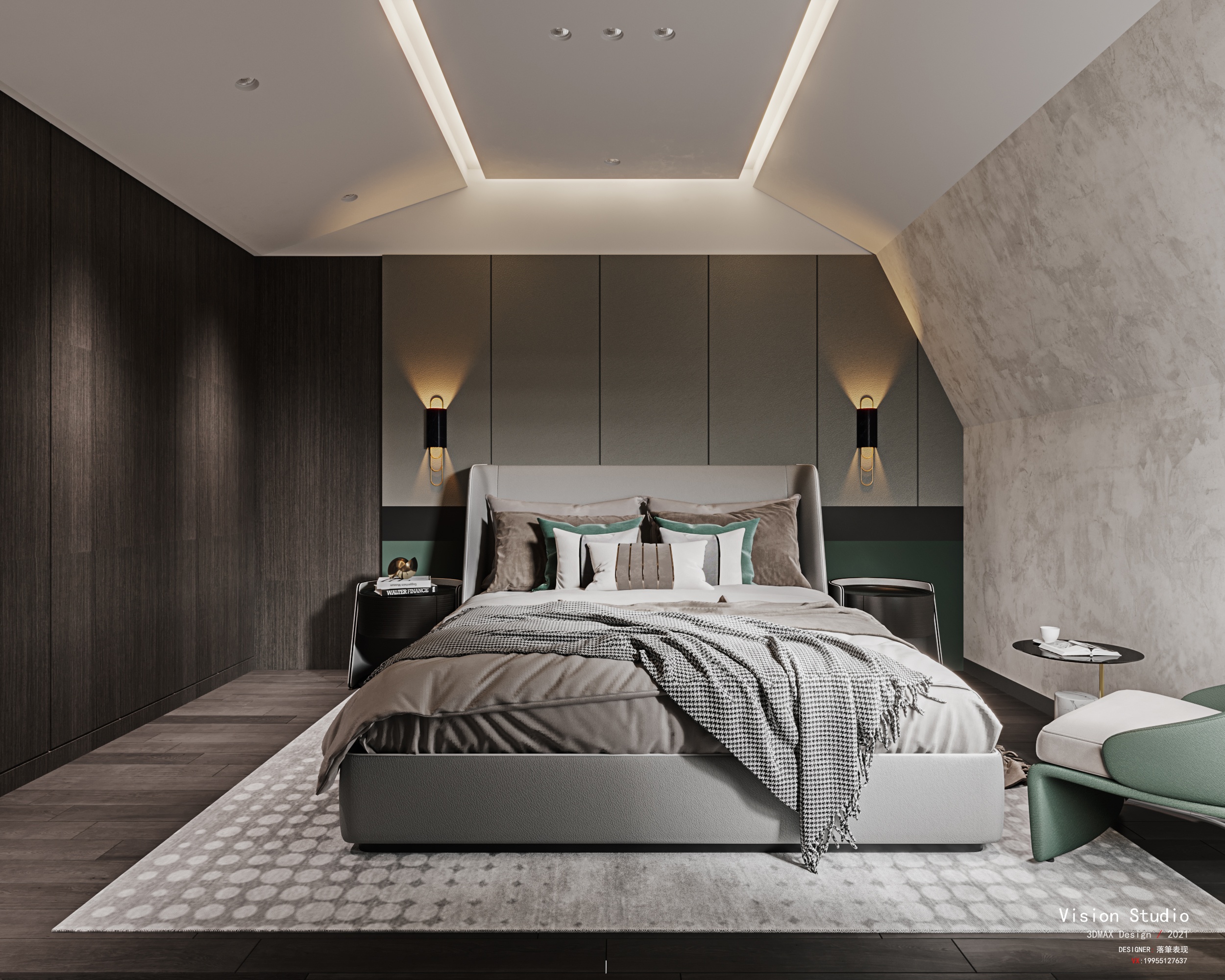 落筆視覺 |暗黑现代别墅-20