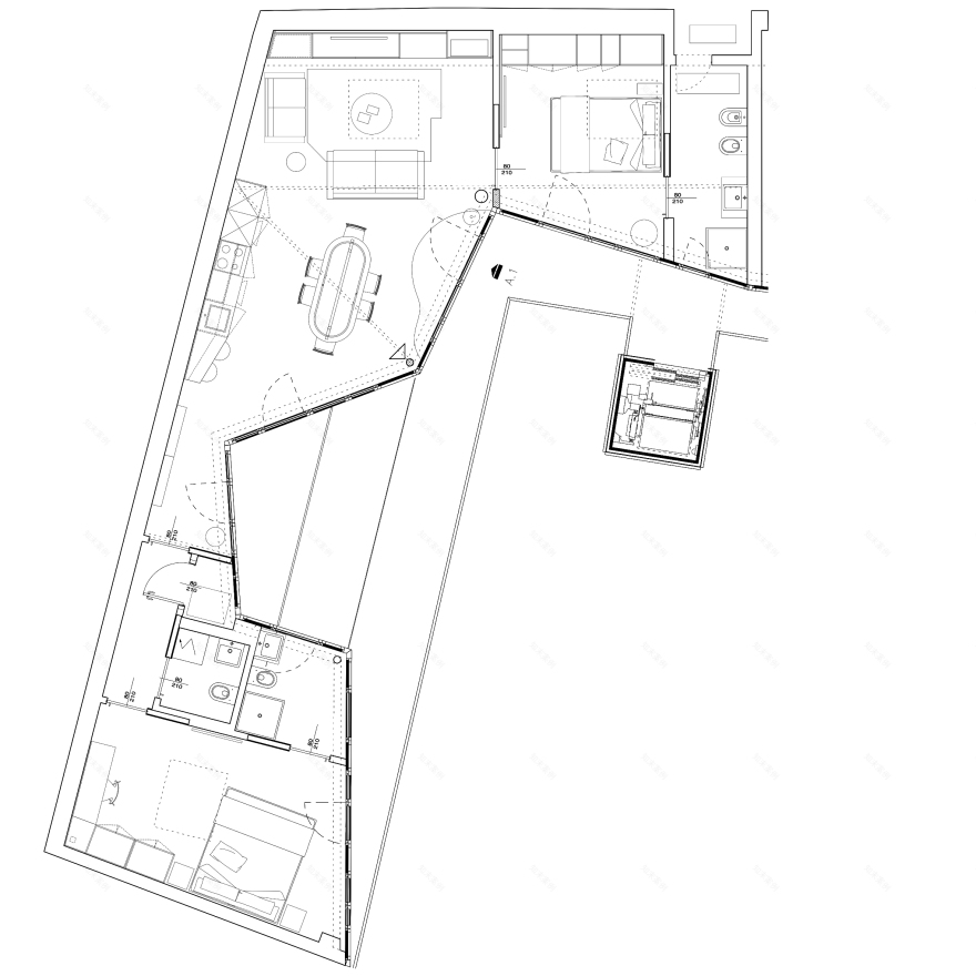 米兰历史建筑翻新公寓 | 蓝色月光的内部空间-16