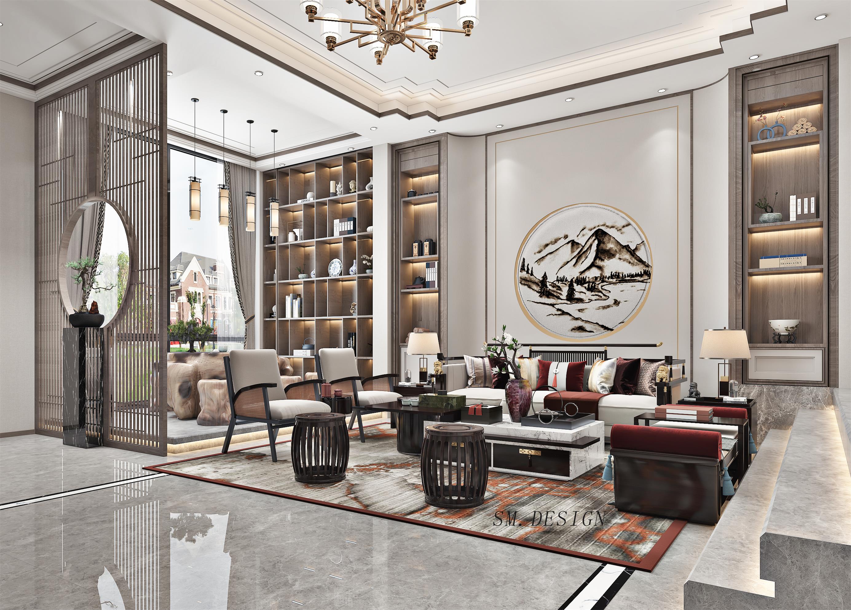 新中式别墅,雅奢生活典范丨SM.DESIGN森木-2