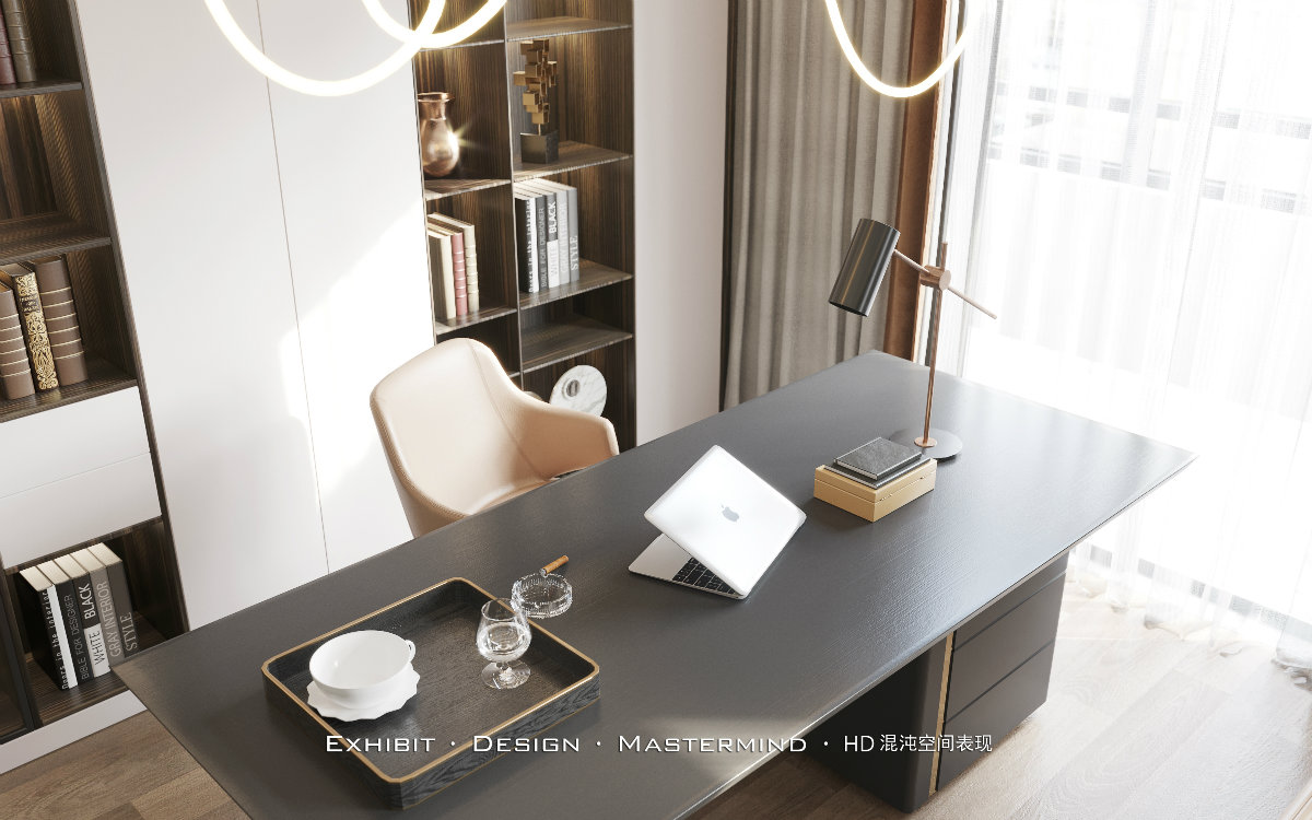 现代黑白灰客厅餐厅设计，展现混沌空间魅力-2