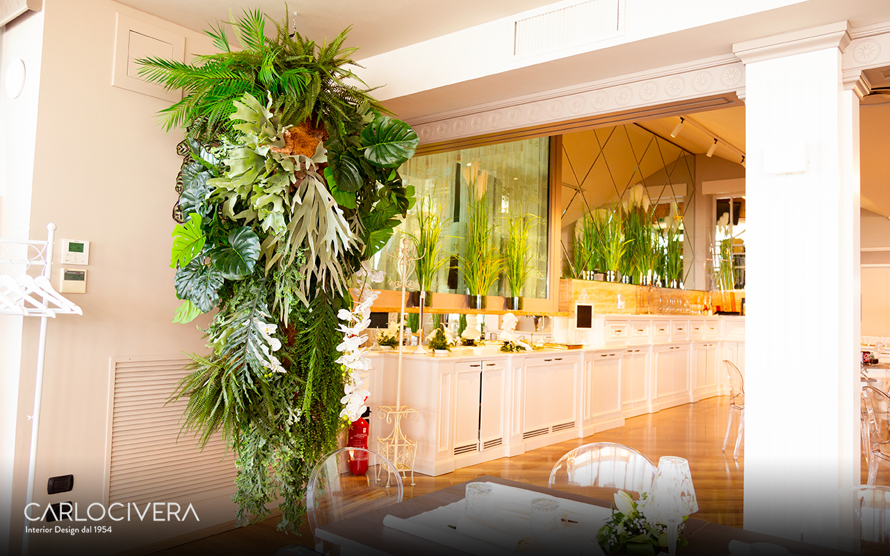 湖光山色——人工植物装点餐厅空间-0