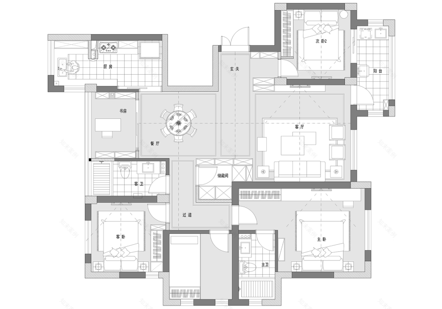 家之气息 | 双饰面厨房与火烧板卫生间设计-11
