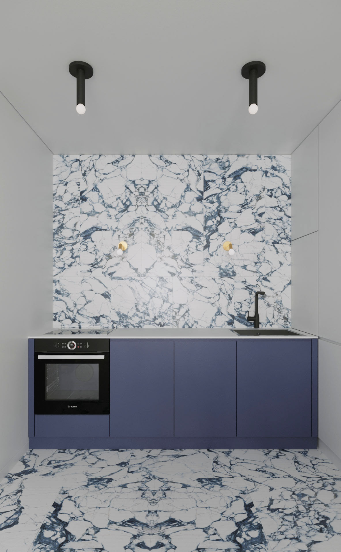 乌克兰 45 平米蓝色系公寓，惊艳 2020 年设计界-6