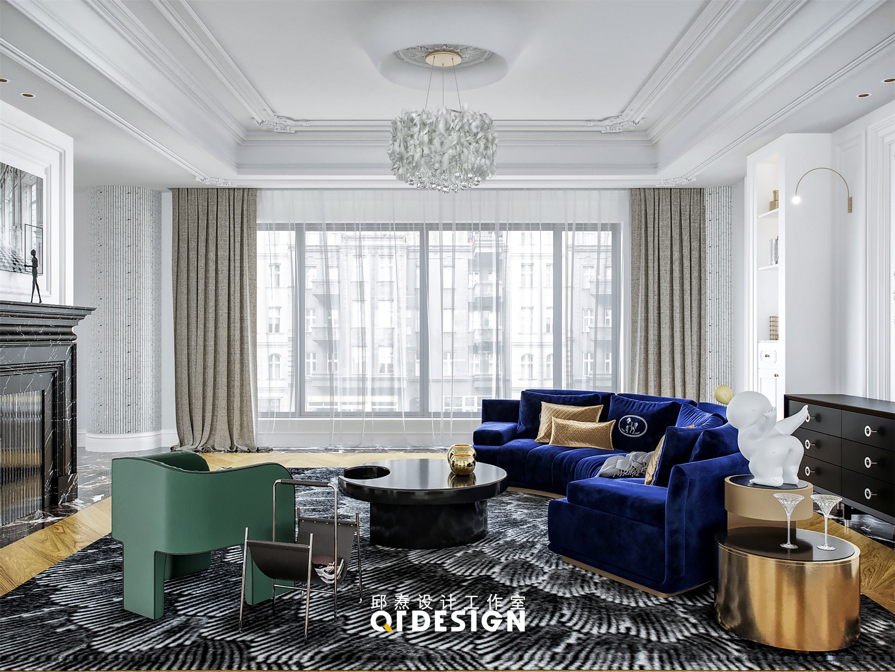 邱焘设计 / 现代法式丨古典和创新之间丨轻柔踱步-2