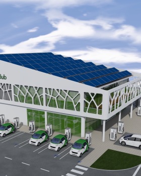 英国 EV 充电站 | 太阳能储能电池的创新设计