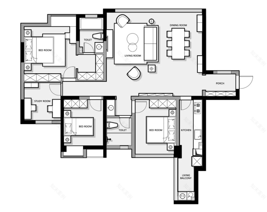 治愈系简法式风格住宅设计丨中国成都丨观白设计-5