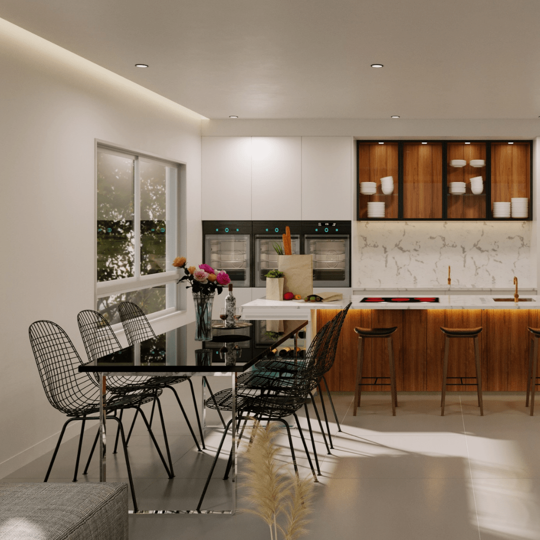 House with pool, living room.-5