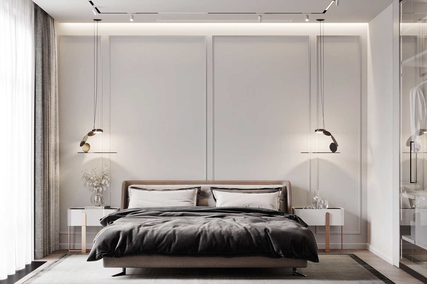 Interior design of master bedroom in modern classic-0