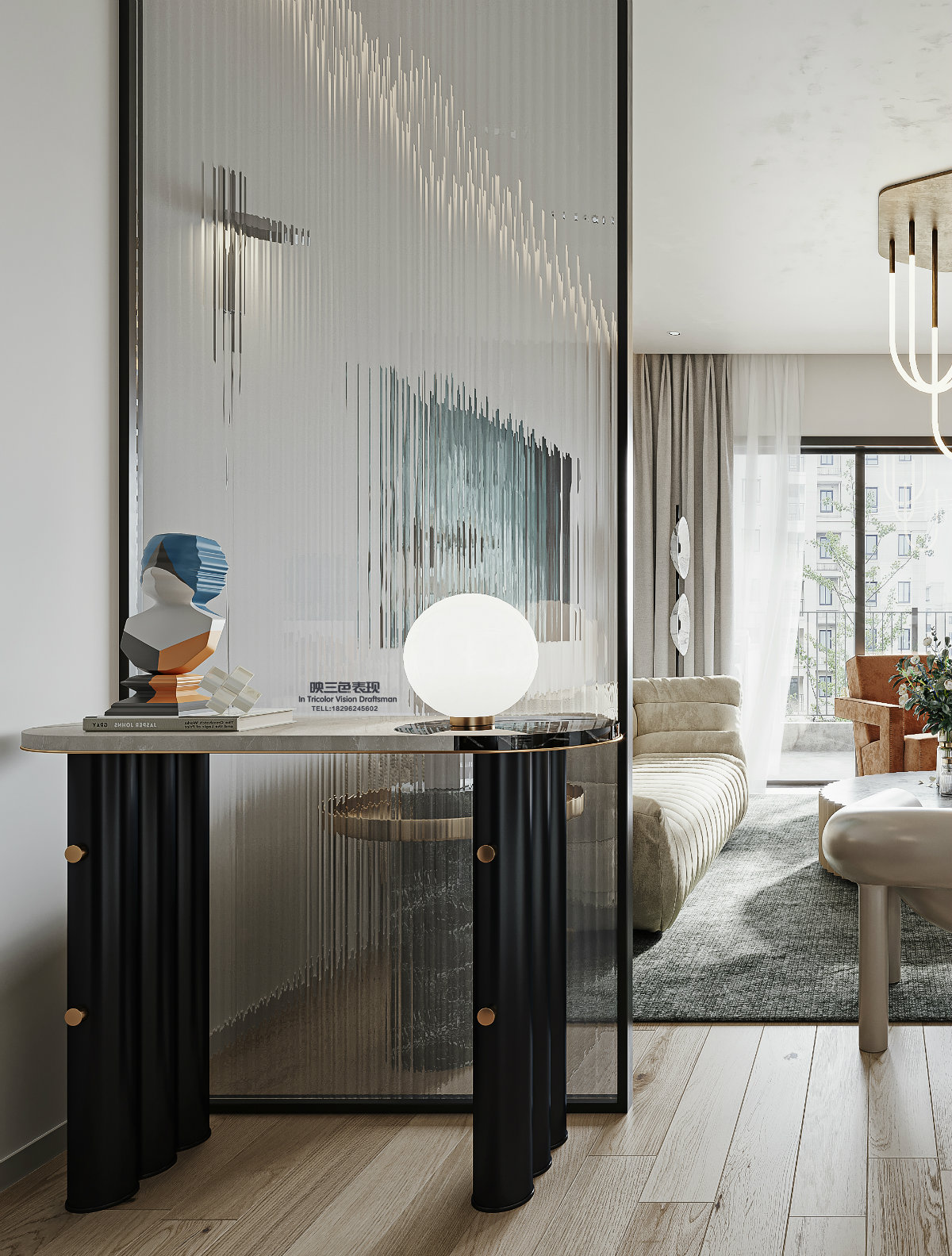 in-Tricolor|现代：艺术与灵感的碰撞，当蓝色海花撞入木色温柔的怀中​-4