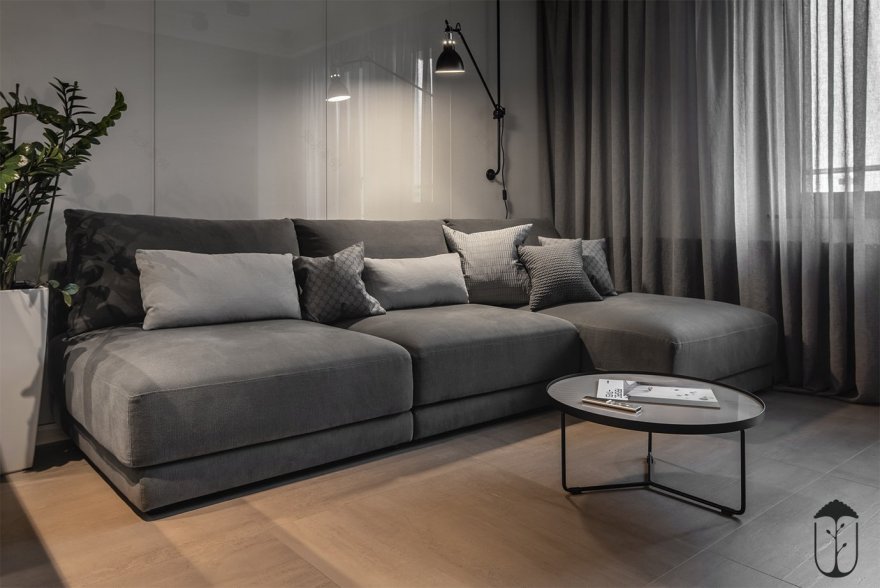 灰色简约公寓,舒适与空间的完美融合-3