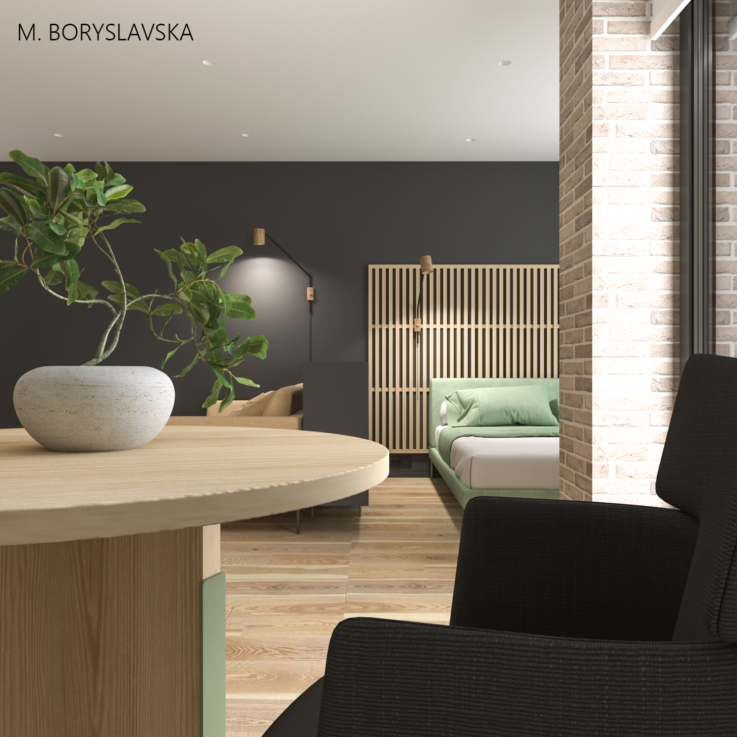 Mariana Boryslavska丨公寓丨Studio apartment RYBALSKY-1