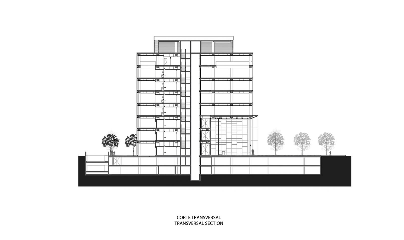 阿根廷 P8 办公建筑 | 极简抽象的玻璃立方与黑色入口管-4