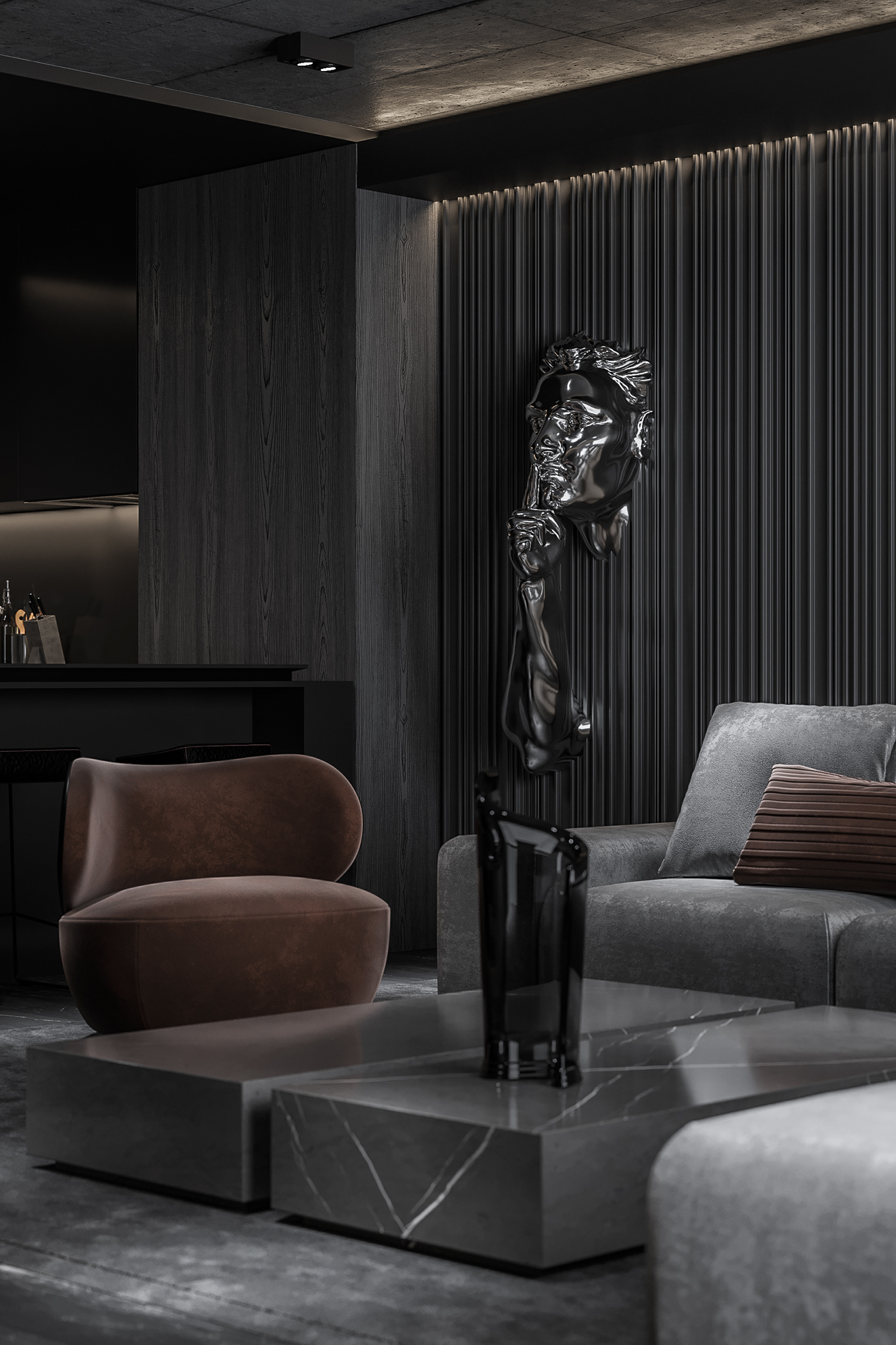 Dark Luxury Living Area-0