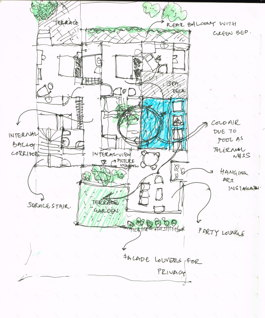 繁忙城市中的宁静绿洲——印度 Panchkula 别墅 Pool House-14