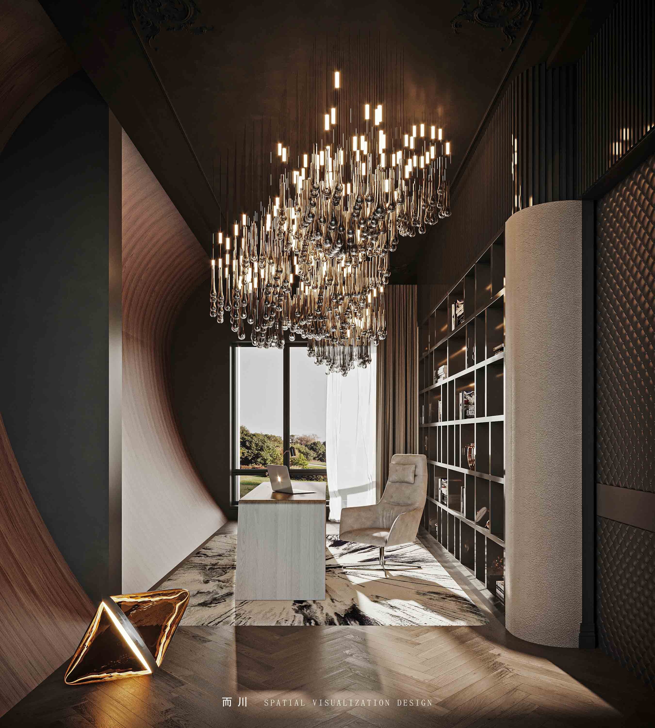 意式风情别墅设计丨而川空间可视化工作室-5