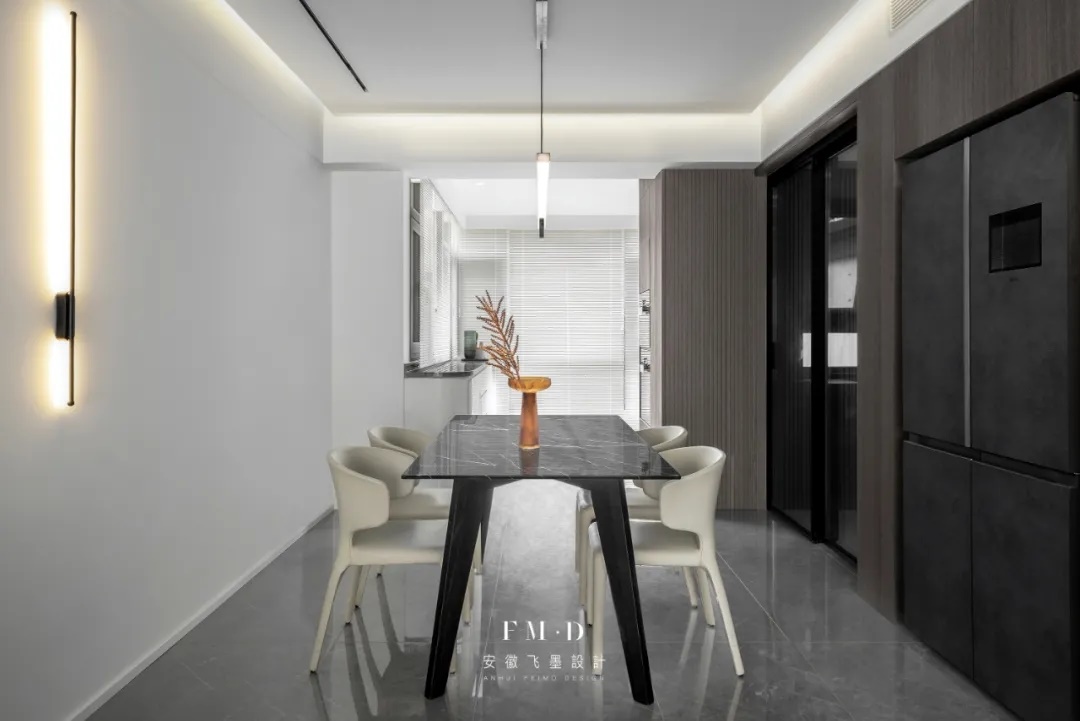 飞墨新作 || 160㎡质感婚房设计，四室改两室拓展空间功能性，造就最美生活！-13