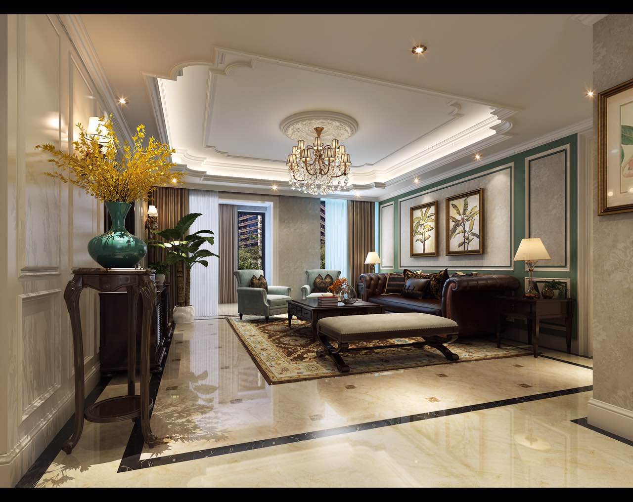 西安天鹅堡美式家居别墅设计-8