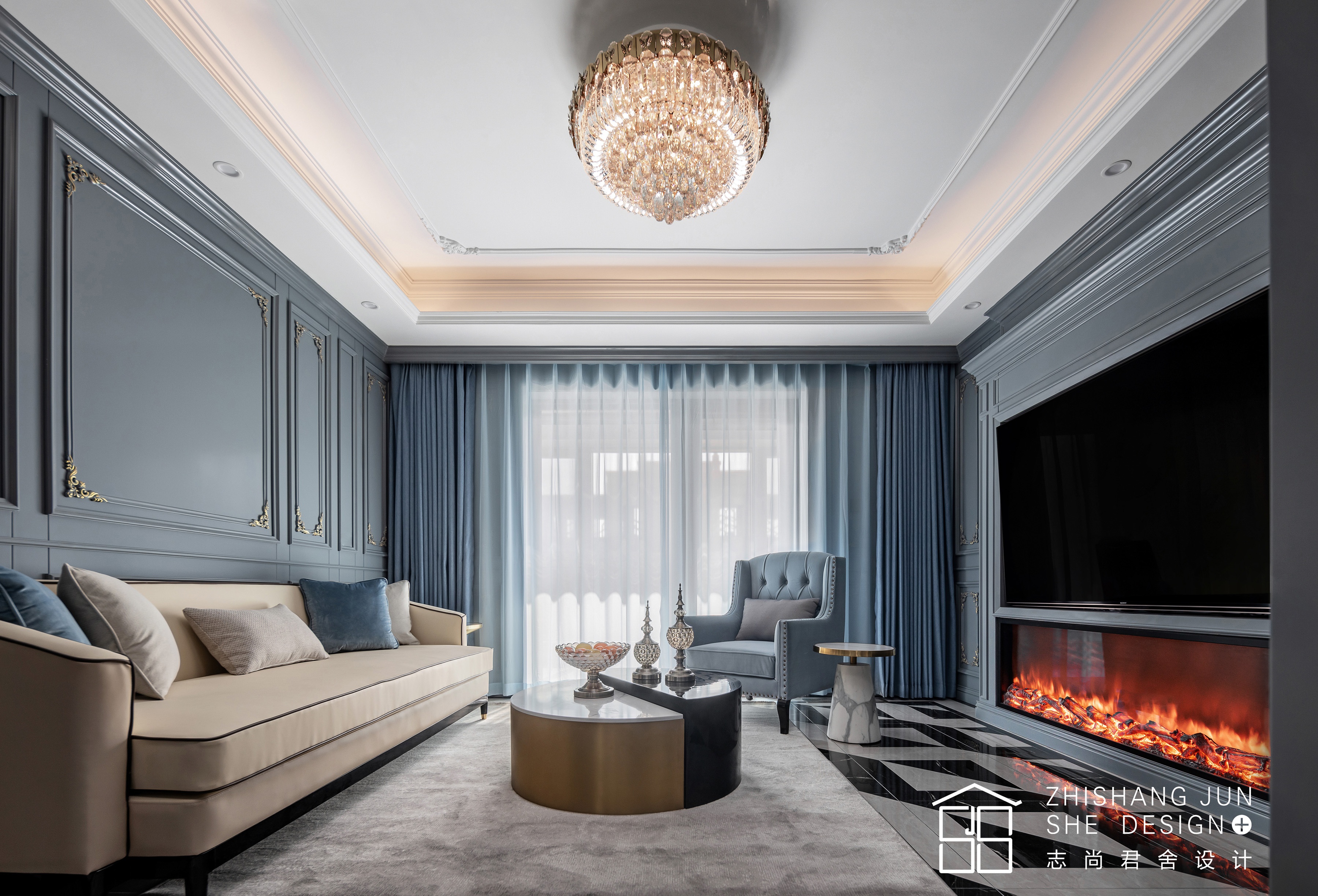 浪漫优雅，150㎡精装改造；低调内敛宁静优雅的法式，谁能不爱|志尚君舍设计-0