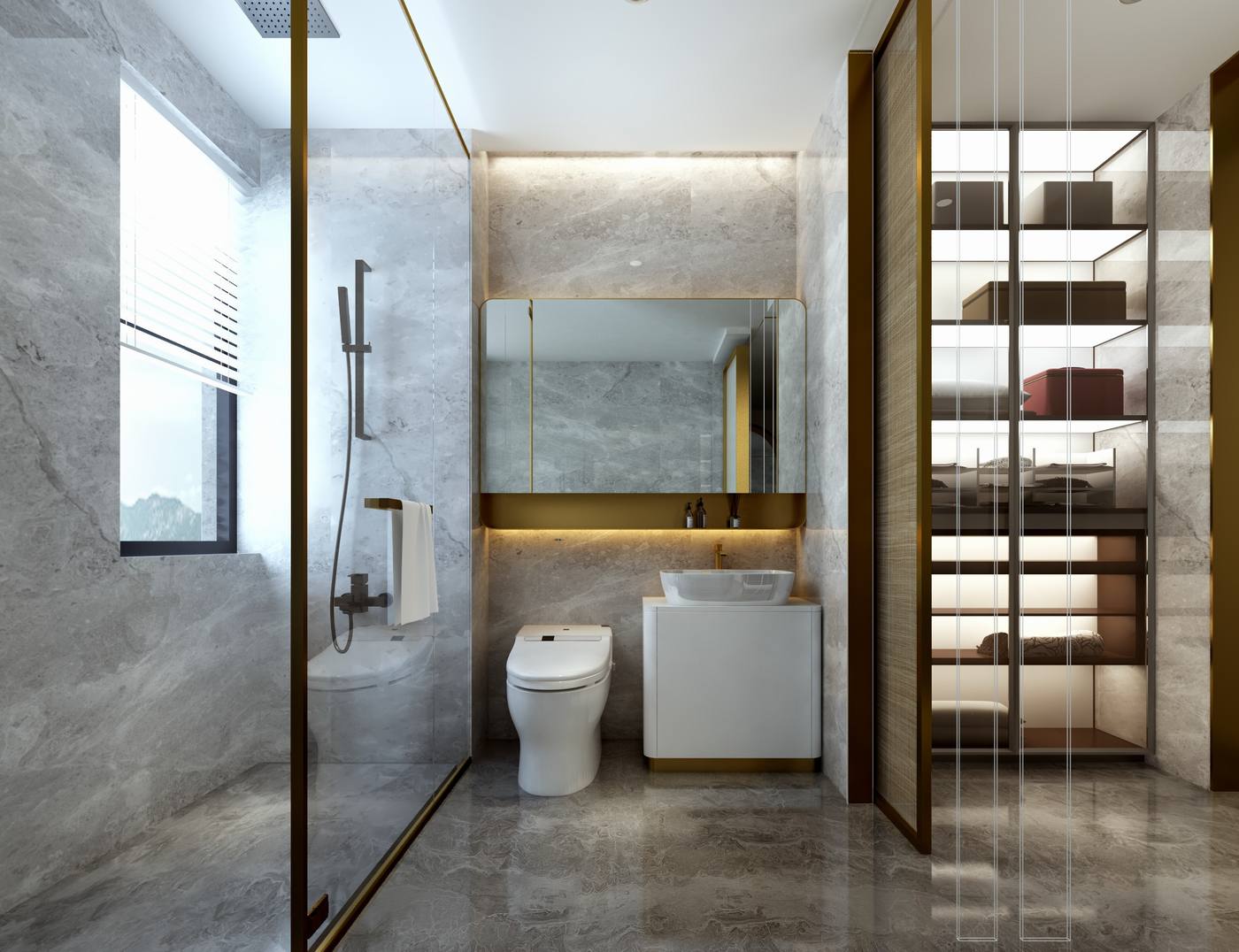 现代轻奢三套样板间丨软装方案+效果图-3