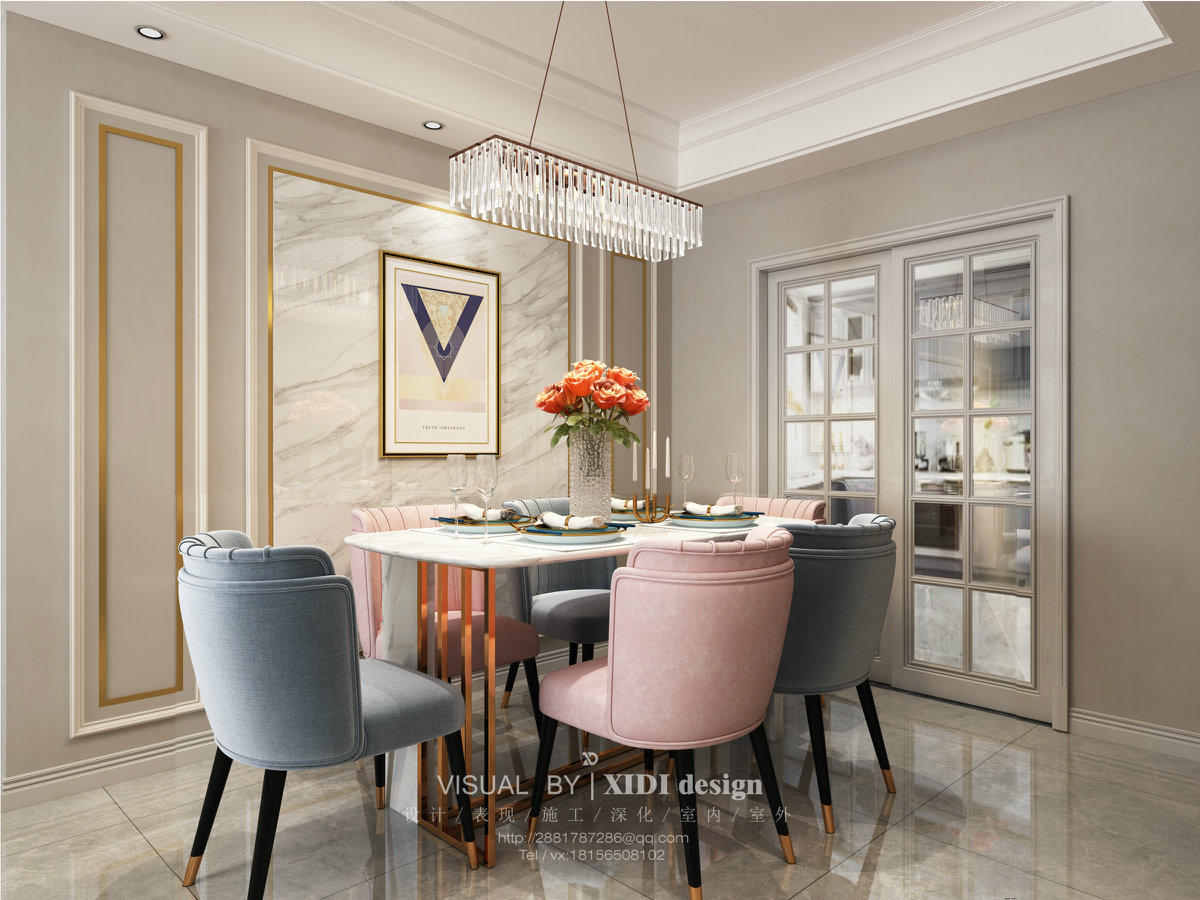 四月更新丨现代轻奢法式系列客餐厅餐厅合集-3