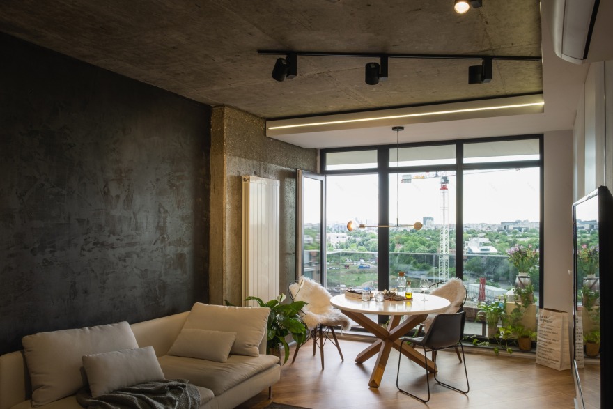 黑白极简公寓,融入自然的粗犷之美-3