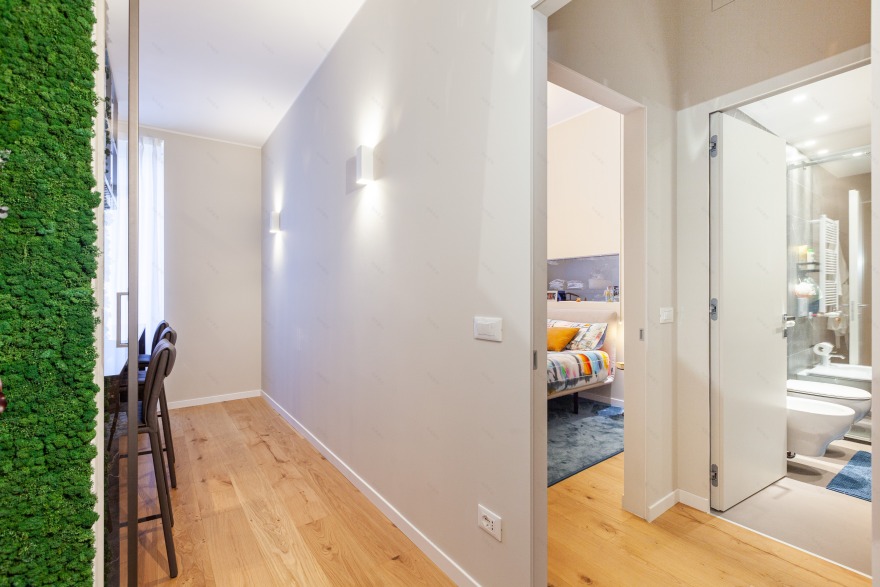 米兰中央车站公寓绿色垂直墙面设计丨意大利米兰丨CLM Design & Contract-13