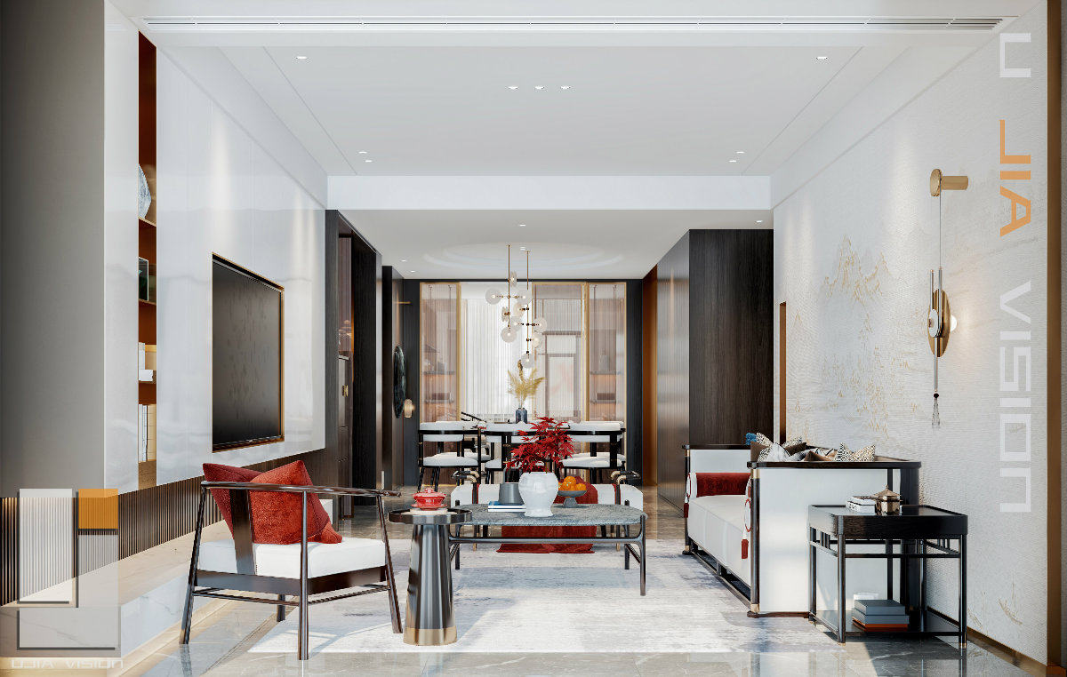 U JIA VISION│室内住宅表现-新中式-4