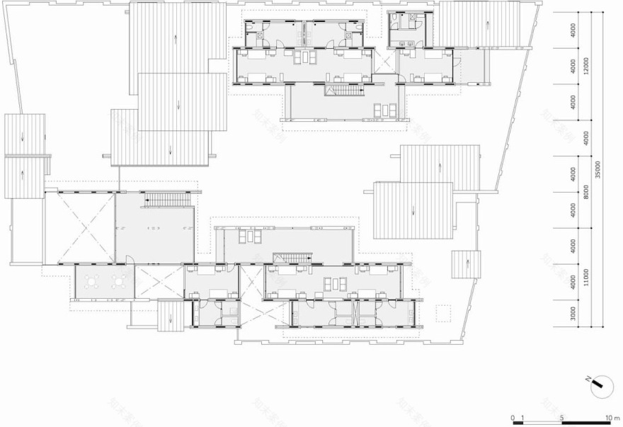 AU学生宿舍(日本建筑学会新人奖),乌干达/东西向墙体提供阴凉,南北侧开口引入光线与风-46