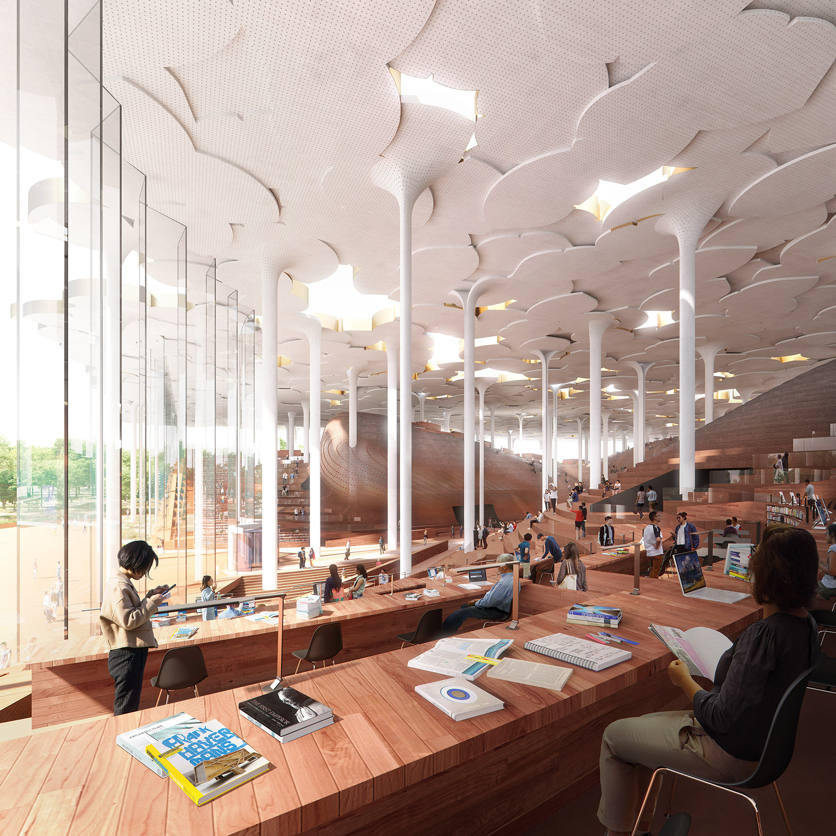 由Snøhetta设计的北京副中心图书馆将于2022年底完工/面向未来的图书馆-15