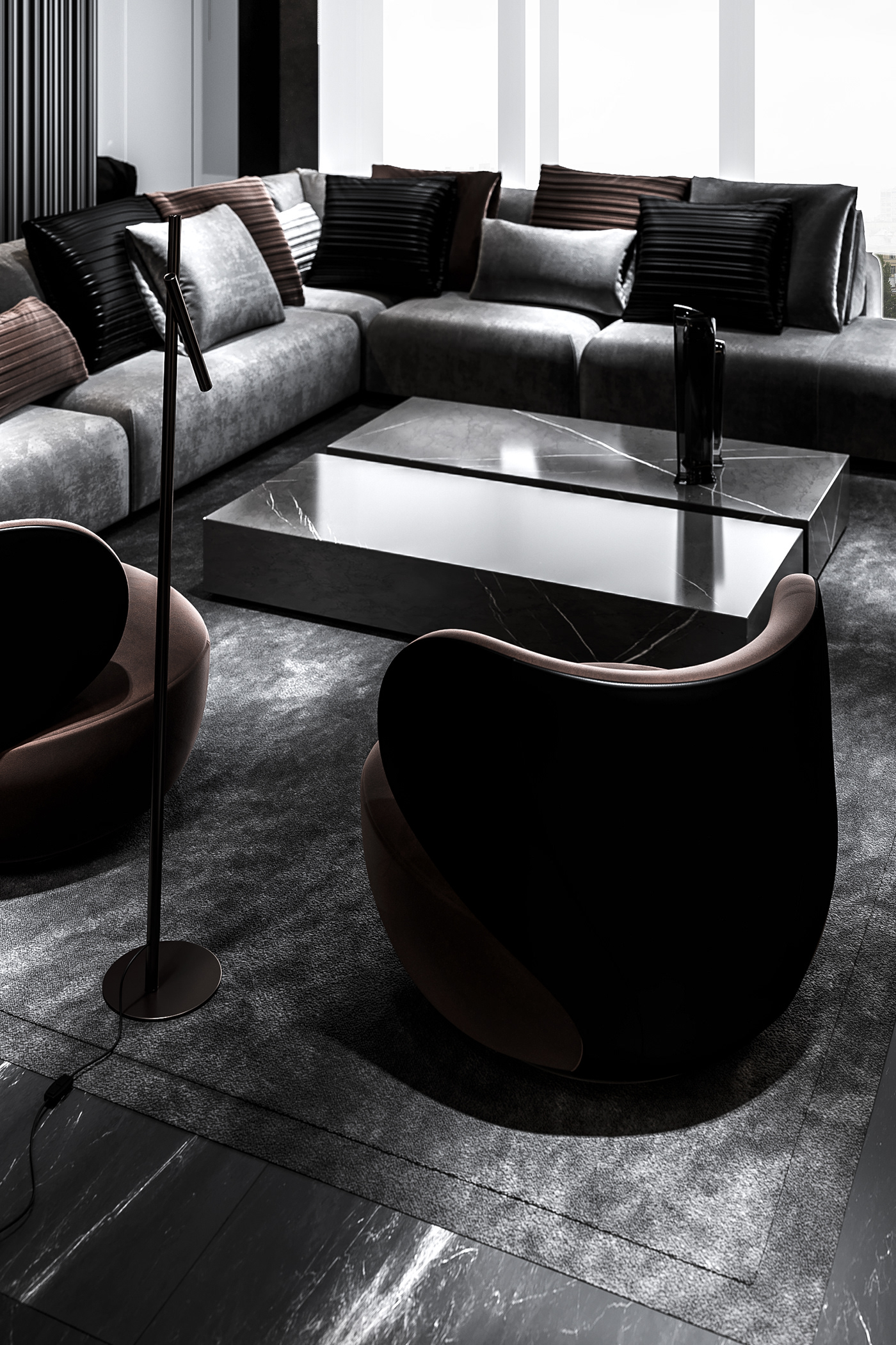 Dark Luxury Living Area-5