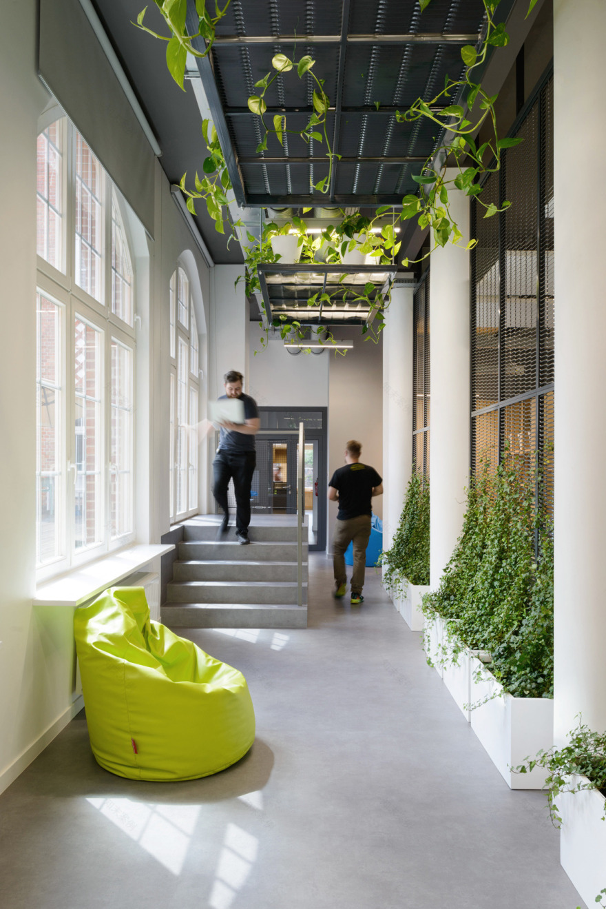 波兰哥特式旧邮局里的创意绿意办公空间-17