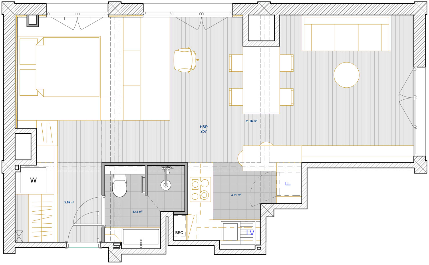 APARTMENT WITHOUT WALLS (almost) / 43m²-22