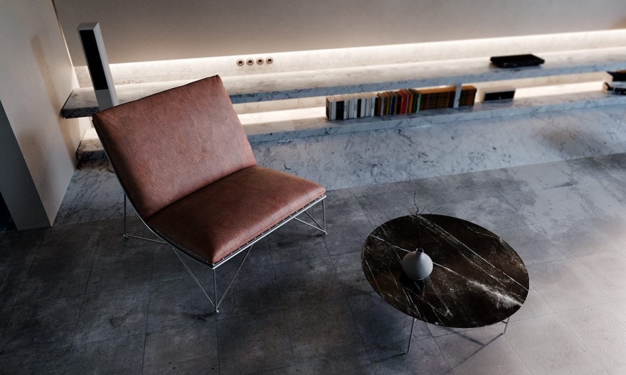 工业风金石运用,Moldova 住宅与广州铜板墙居所-9