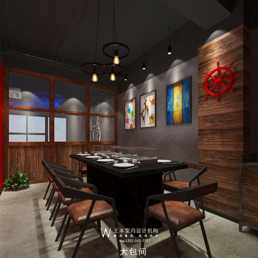 珠海 798 主题烧烤店 | 工业风 LOFT 搭配彩色灯光,打造灵动空间-15