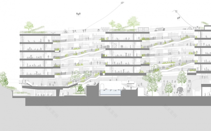 红岭实验小学 | 垂直校园,山谷庭院,儿童乐园-95