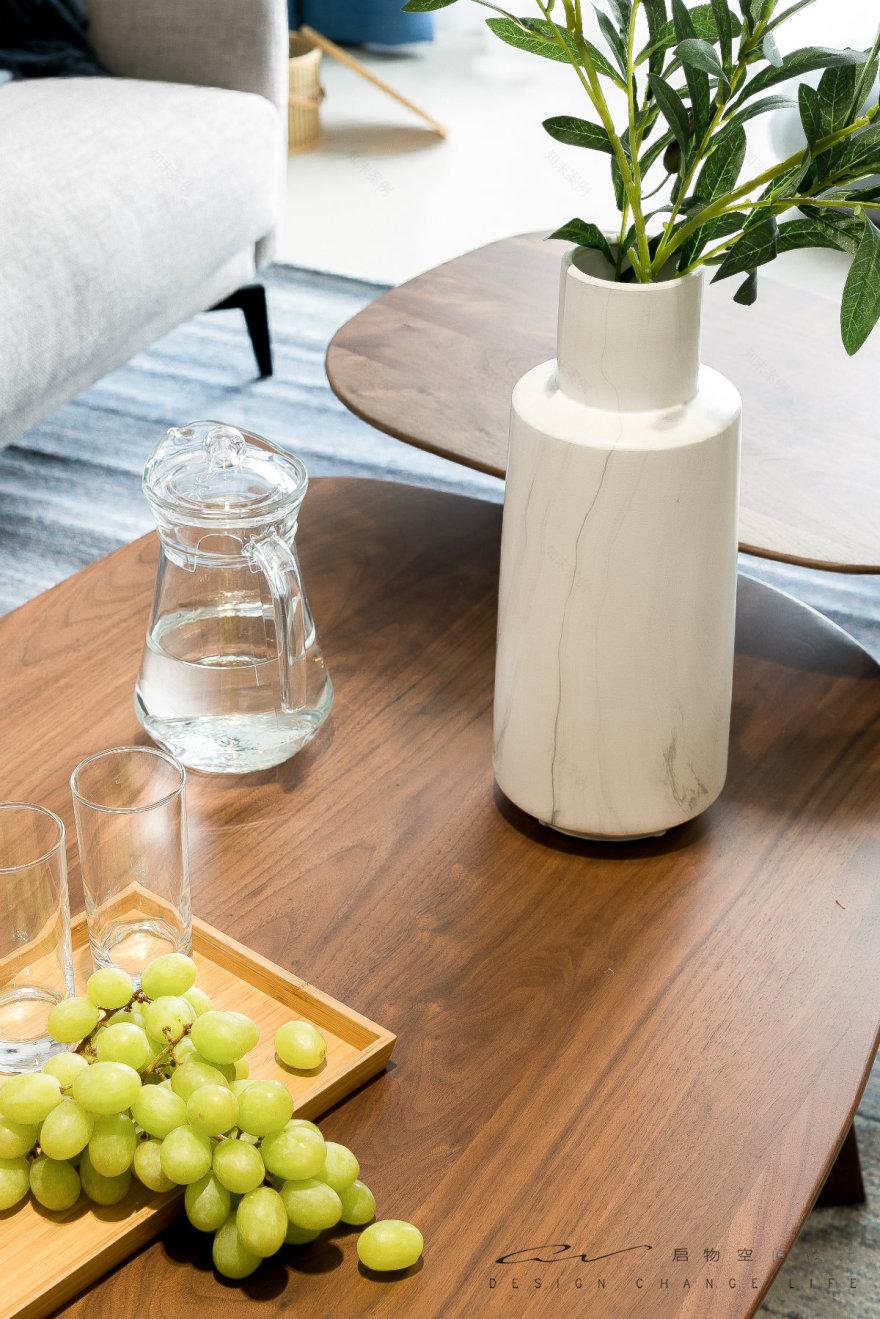 双主卧 90 平空间设计,木色电视墙与仿生植物的完美融合-43