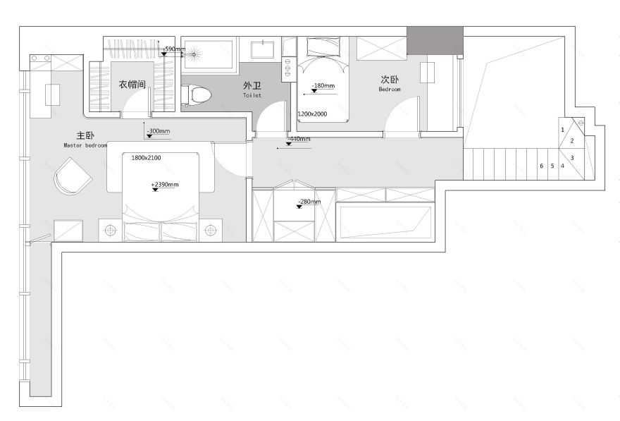 日式风格的两人两猫,loft公寓设计-10