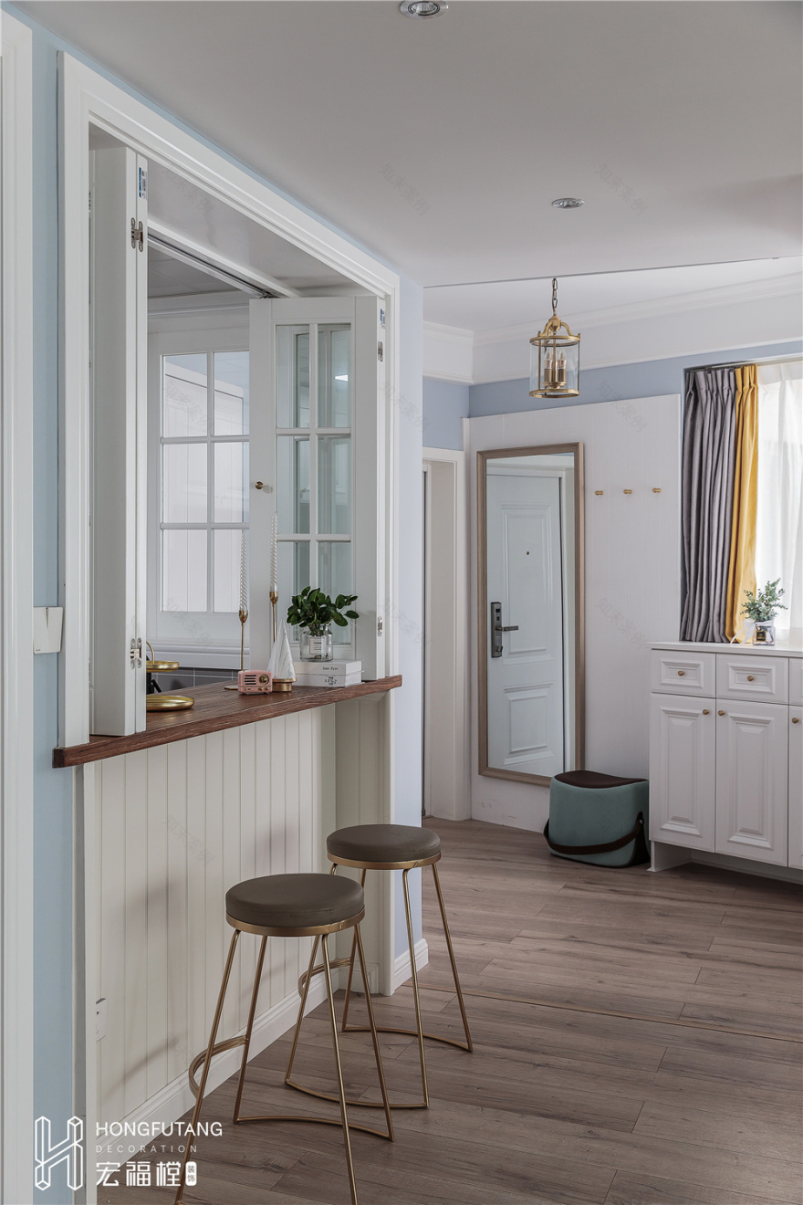 成都宏福樘装饰《飞行棋》平层住宅设计,美式混搭风格-30