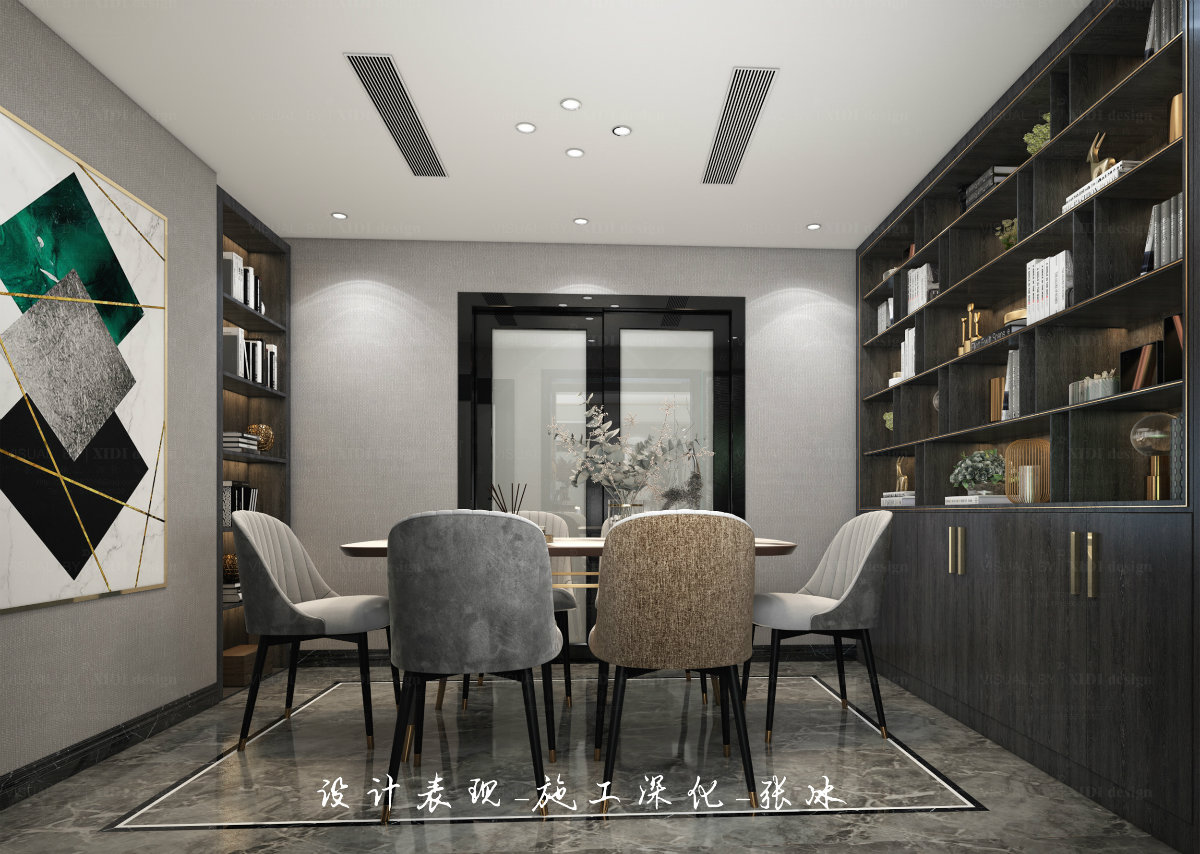 家装丨现代轻奢丨客厅+餐厅+卧室-7