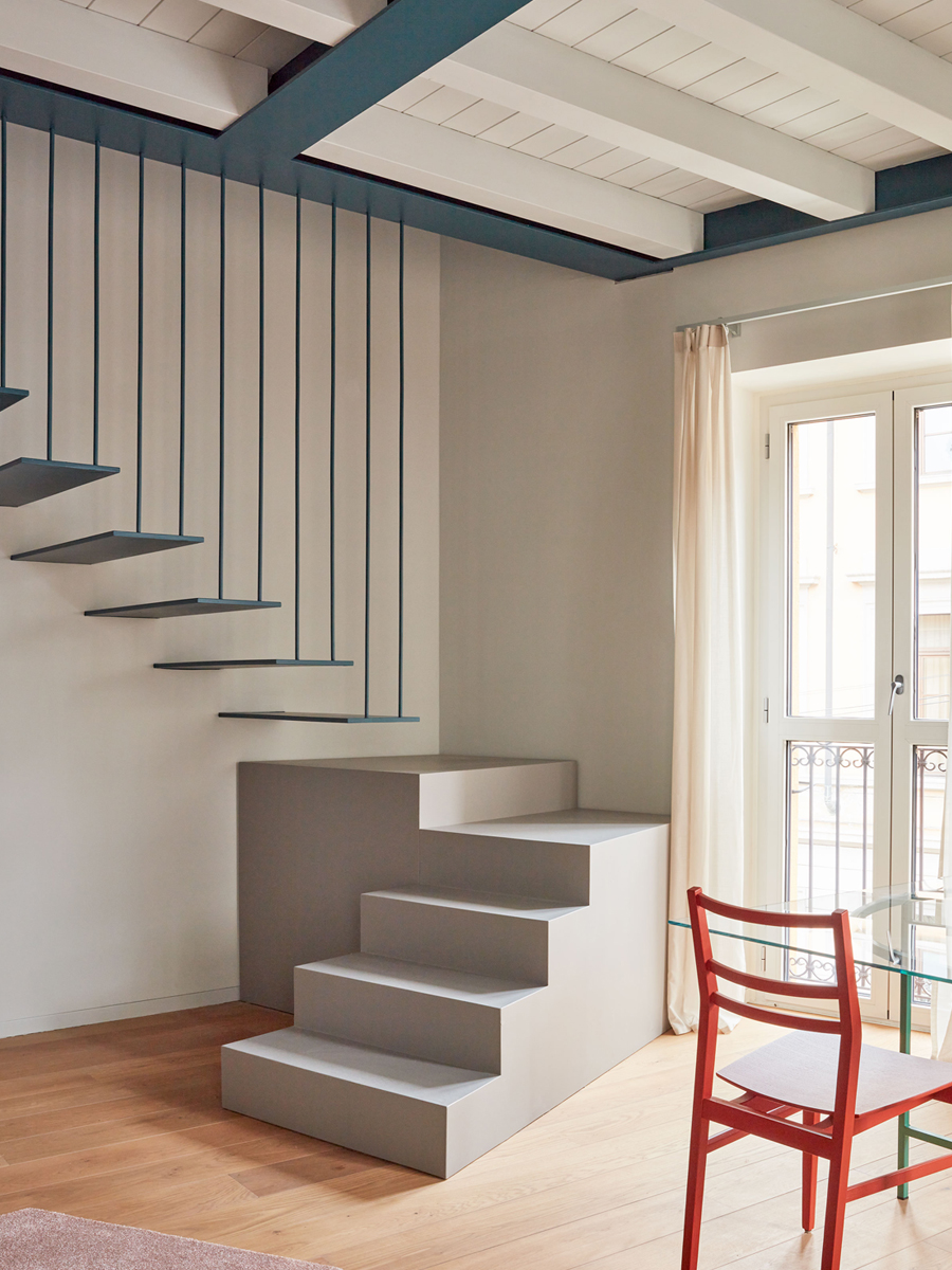 米兰历史建筑翻新公寓 | 蓝色月光的内部空间-2